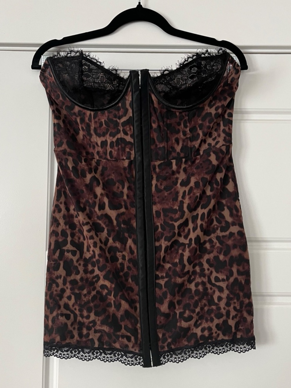 NWT Current Mood Large Bustier Corset Leopard Print Mini Dress